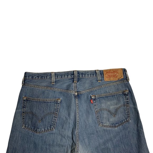 Levi's 501 Straight Leg Button Fly Mens Jeans Tag W42 L32 Blue Straight -W42xL - Picture 8 of 12